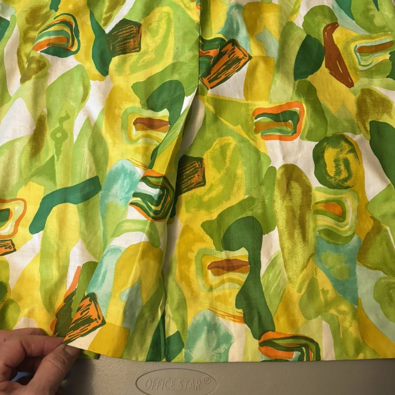 Vintage 1960s Penelope’s Honolulu Hawaiian Barkcloth Abstract Floral Dress Sz 14