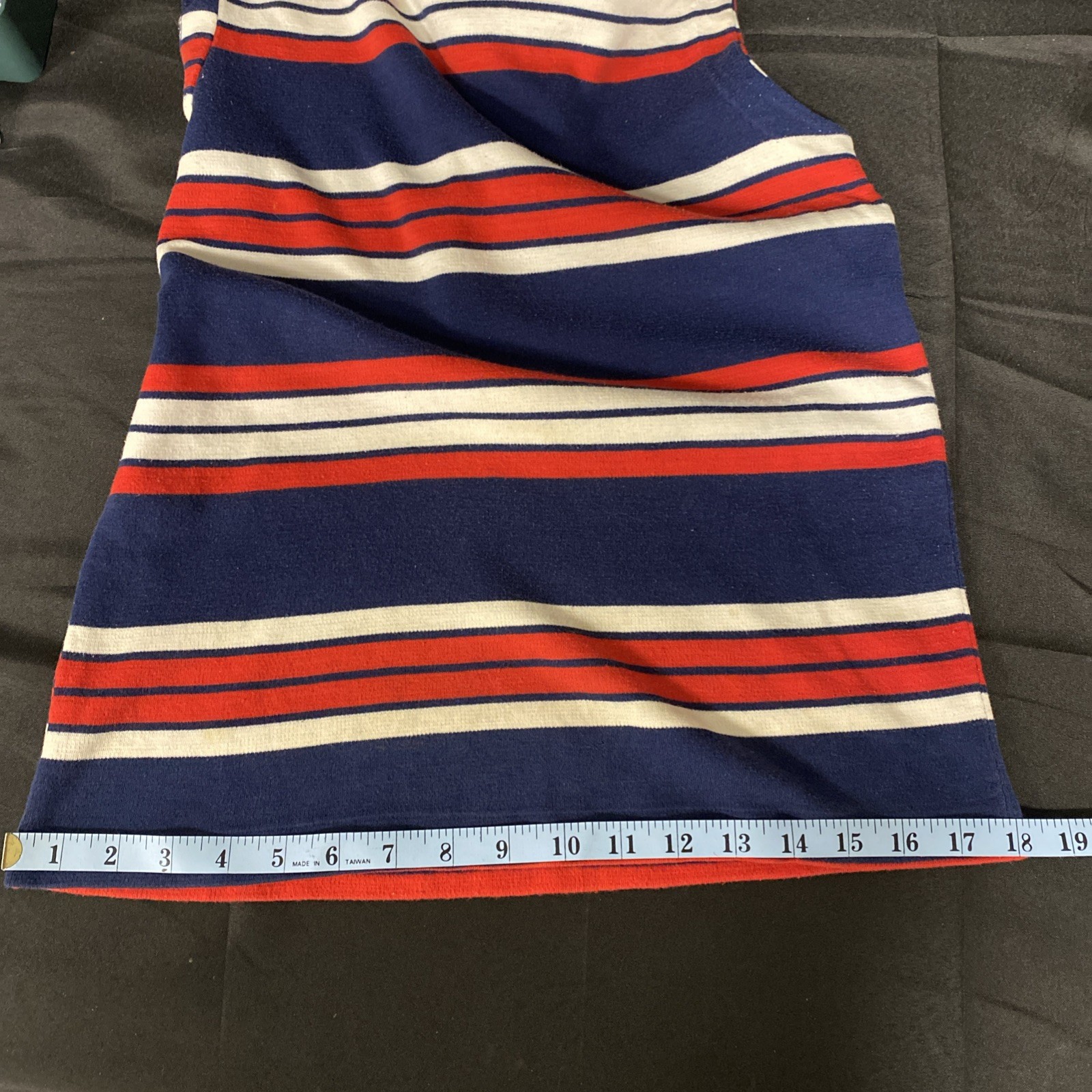 Preppy Red White & Blue VTG 70s Sleeveless Mock Turtleneck Top w/Zipper