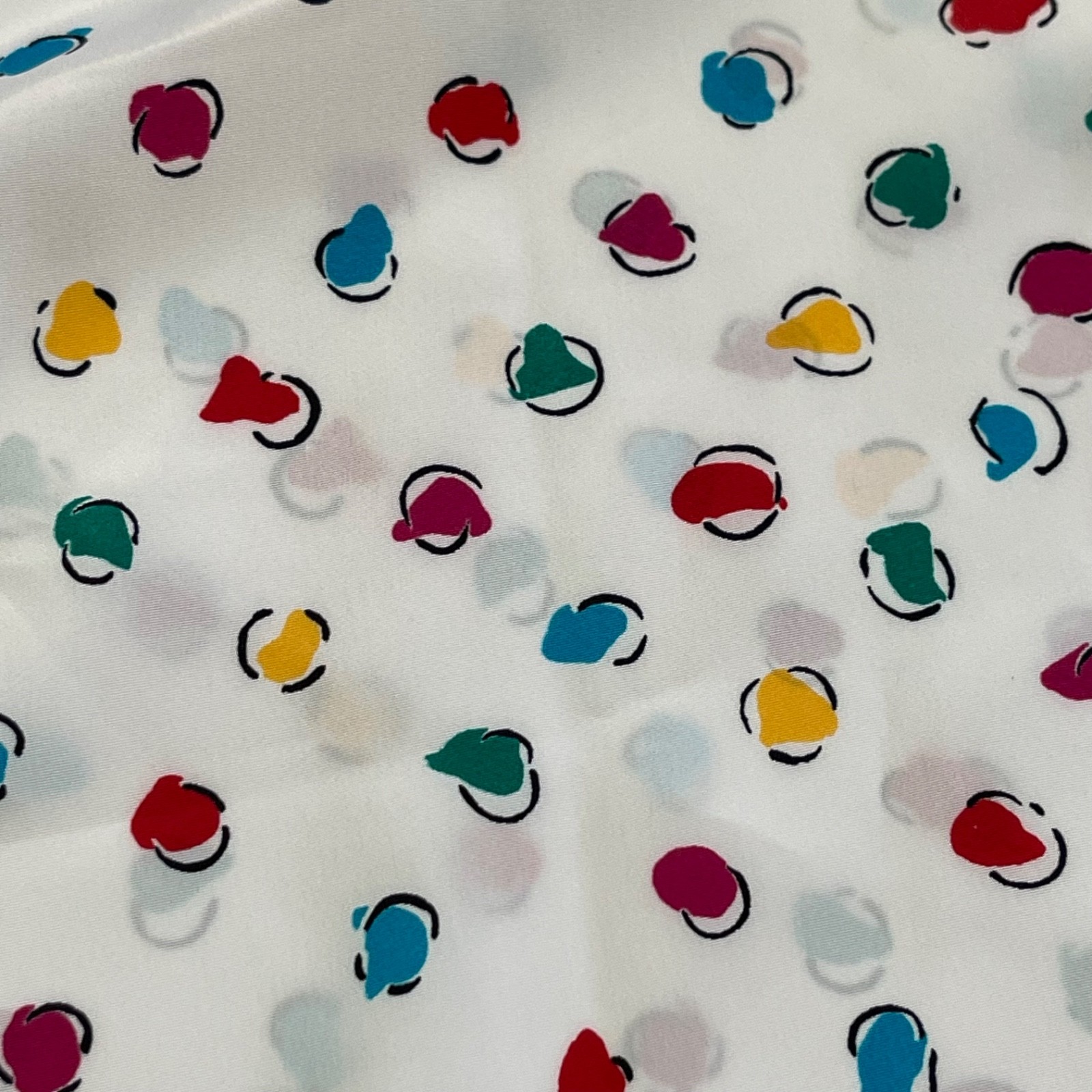 Vintage 1980s „Impressions” Confetti Abstract Polka Dot Blouse Womens L Sz 12/14
