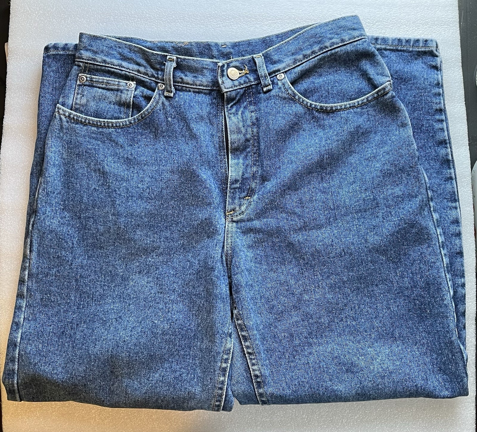 Vintage 90s Lee Jeans RN 34783 Sz 12 petite 31×28 Blue Mom Denim Union made USA