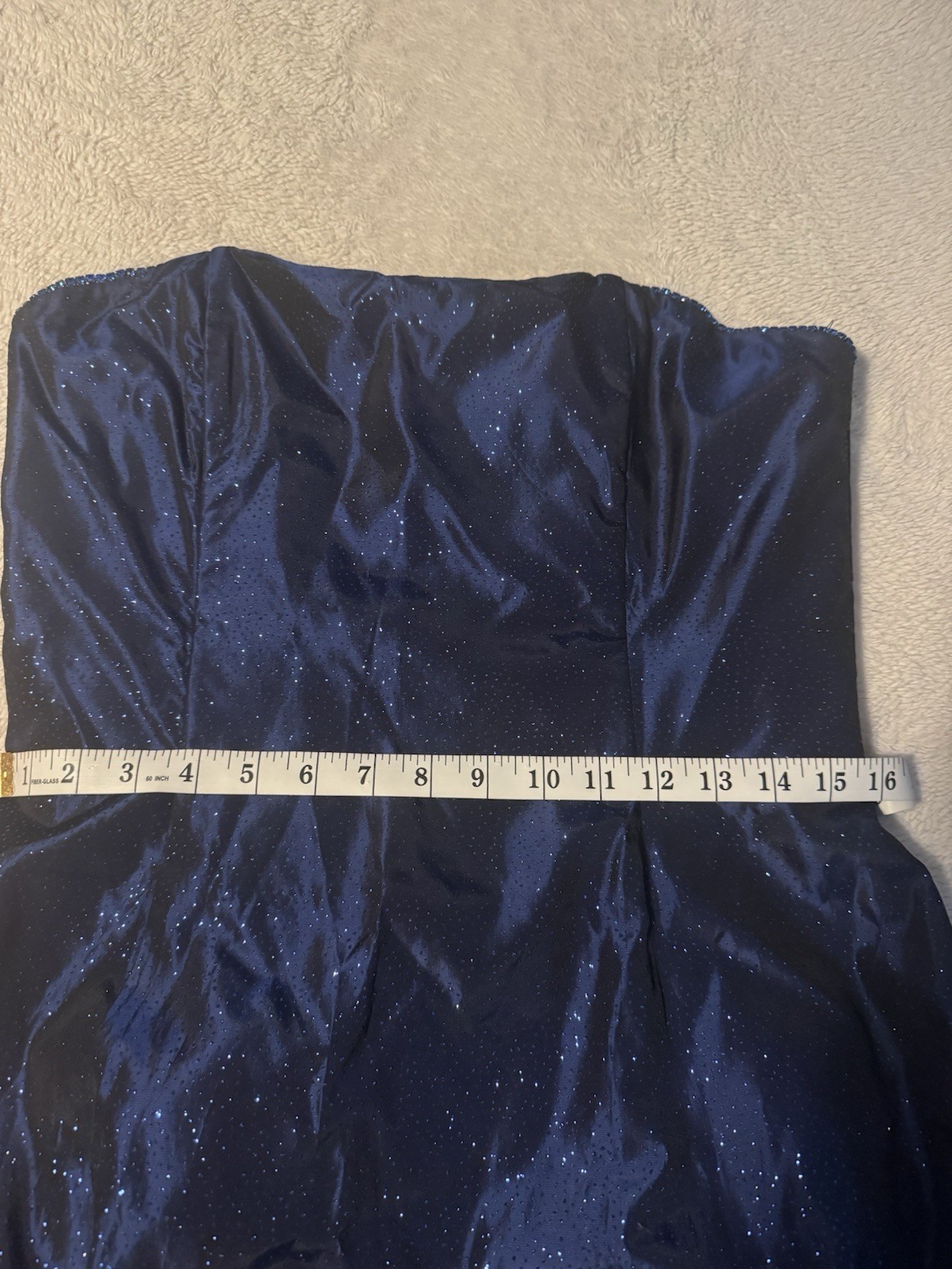 VTG Scott McClintock Blue Sparkle Strapless Gown Dress 12 Midnight Navy Prom