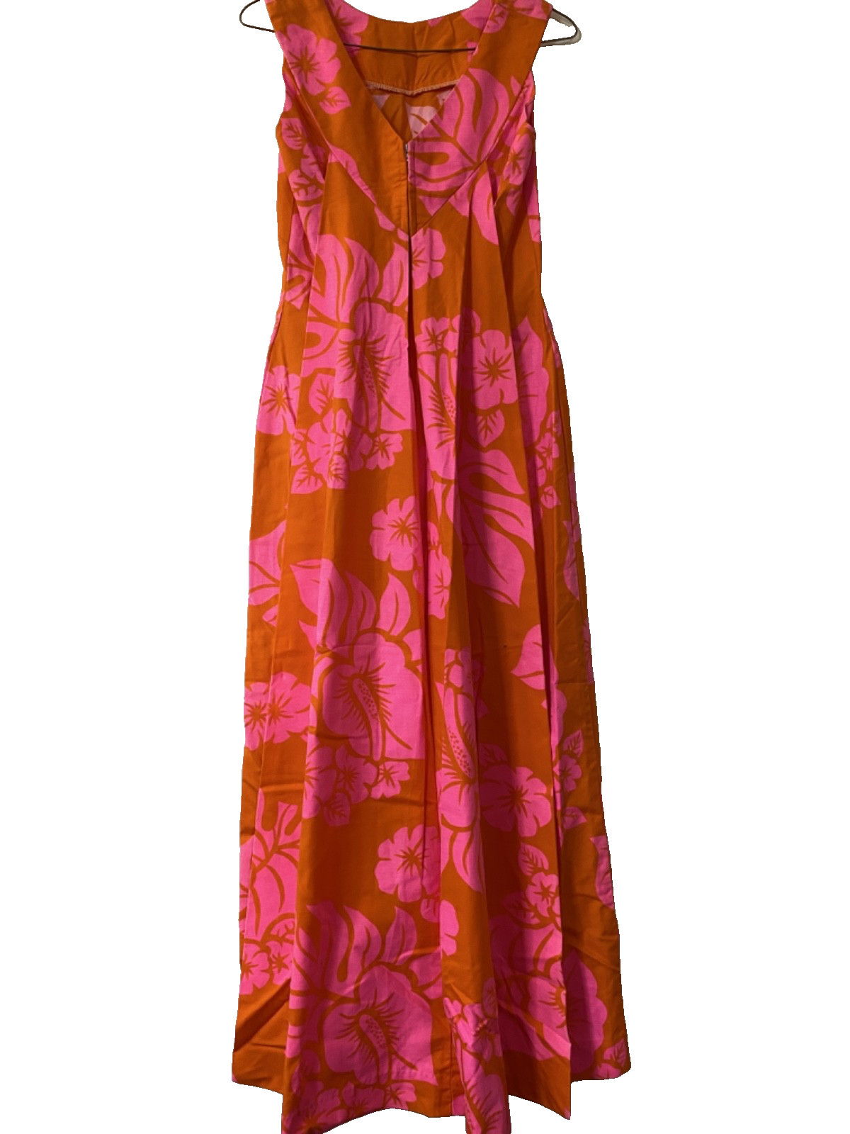 Vintage 1950s Floral Women Honolulu, Hawaii-Made FDress with Train, Small