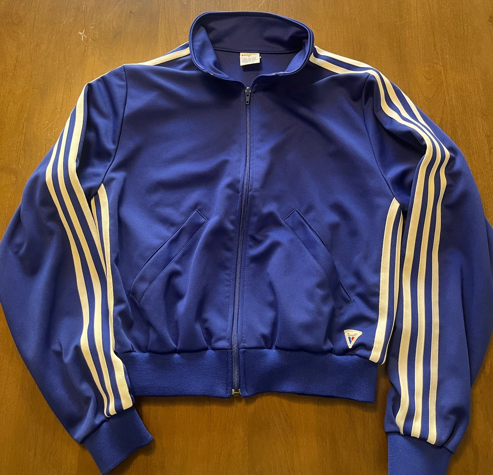 Vintage Varsity Spirit Fashions Cheer Jacket Blue Full Zip USA Made Size L