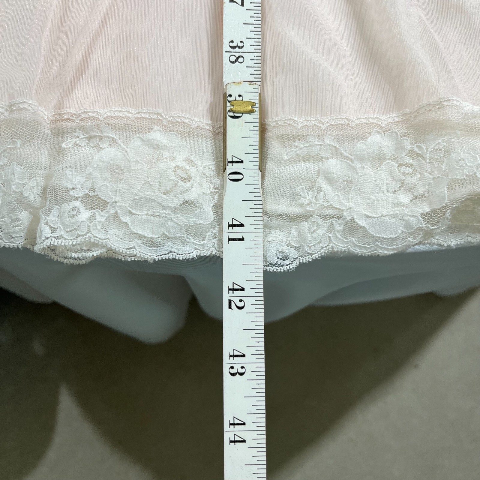 Vintage 60s St Michael Pink Sheer Nightgown Lace Coquette Cottagecore Size 6