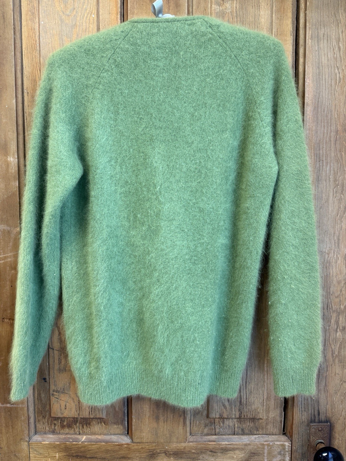 Vintage 1950’s angora lambswool Belair kelly green cardigan sweater med size 40