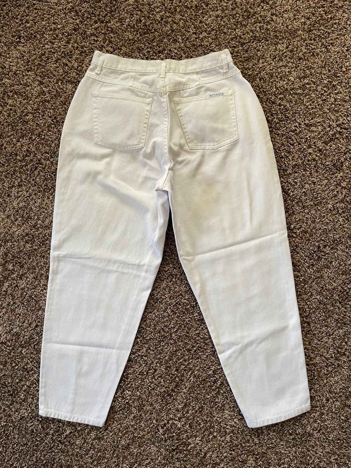 Vintage Gitano White Taper Barrel Mom Pants Size 16 Short 28 29