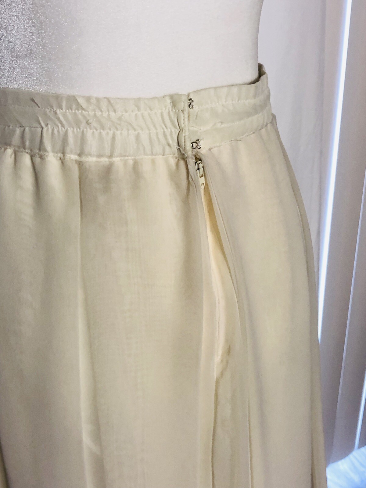 Vintage 80s Lady Helene for Mister Jay Fashions Int’l Ivory Chiffon Maxi Skirt