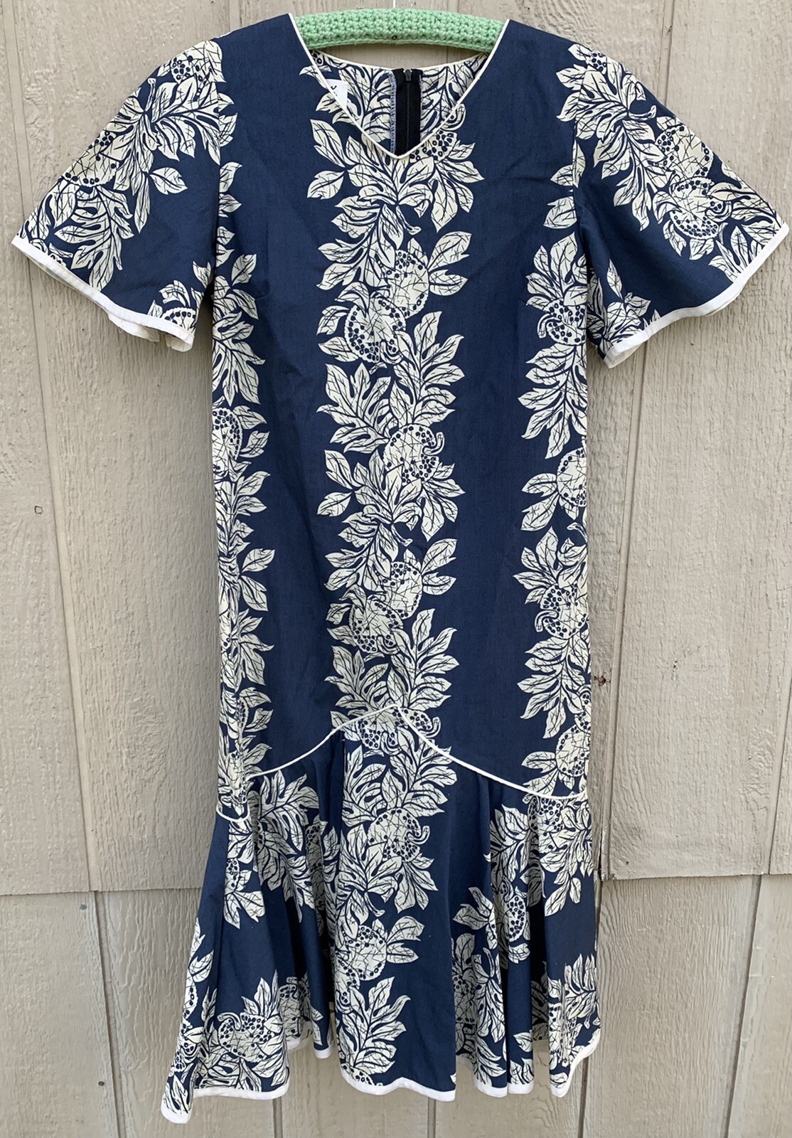 Shannon Marie Vintage Hawaiian dress mermaid Hawaii Aloha Tiki Talon zip size S