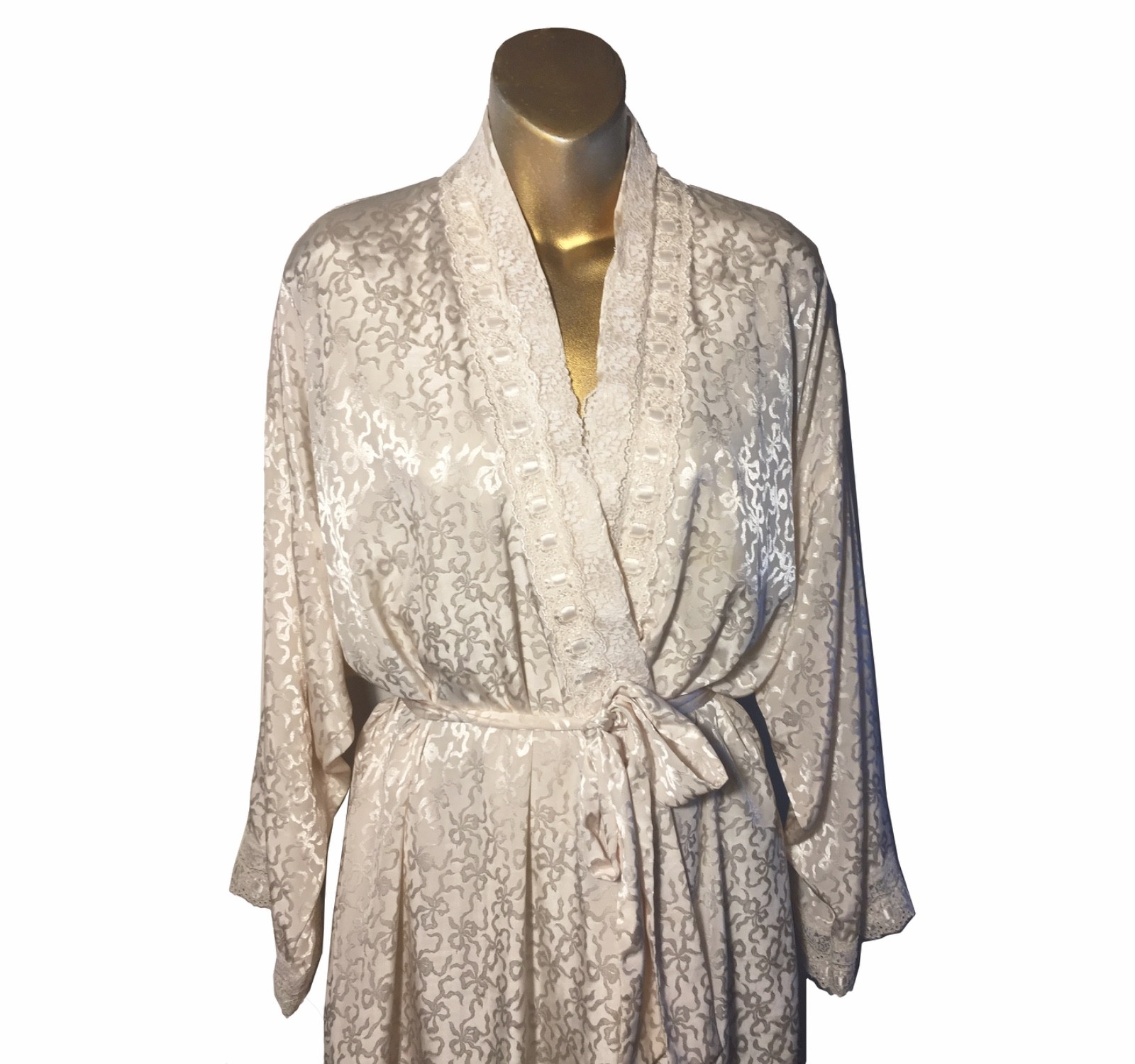 VTG CHRISTIAN DIOR LeCONNAISSEUR GORGEOUS IVORY GOWN+PEIGNOIR BRIDAL BEAUTY M/L