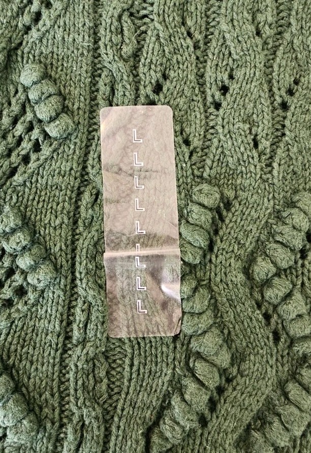 NWT Deadstock Vtg 90s Yarnworks Handknit Sweater Womens Size L Green Chunky