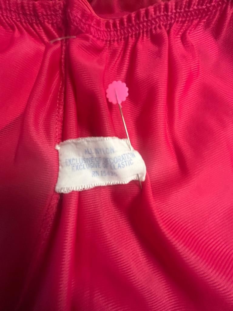 Vintage S XS Nylon Half Slip Dark Pink Chiffon Hem McGreggor