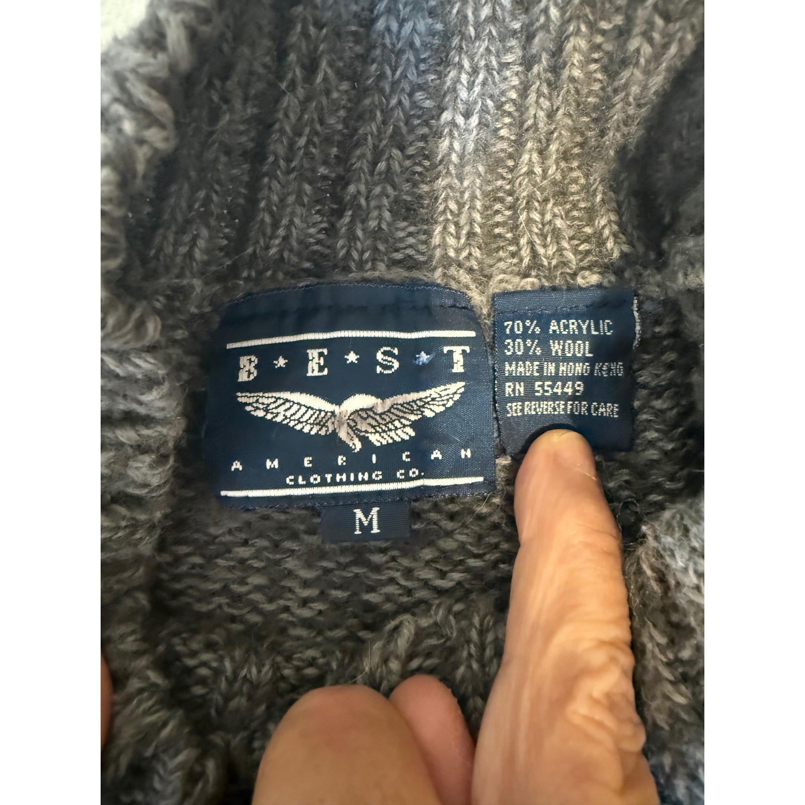 Vintage Best American Clothing Co. Gray Pink Wool Blend Snowflake Sweater M Ski