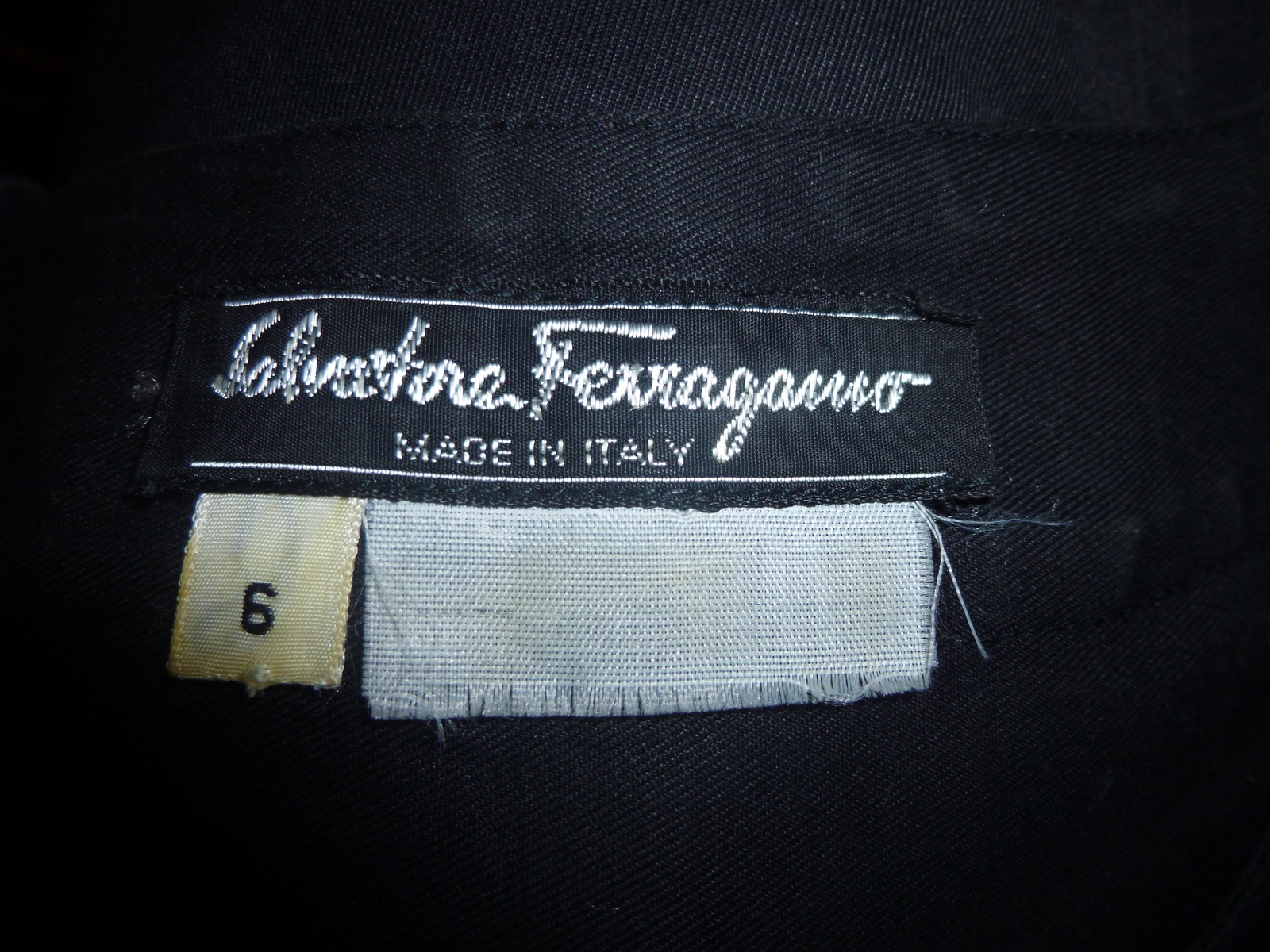 Black 100% cotton SALVATORE FERRAGAMO short sleeve vintage dress 6 M