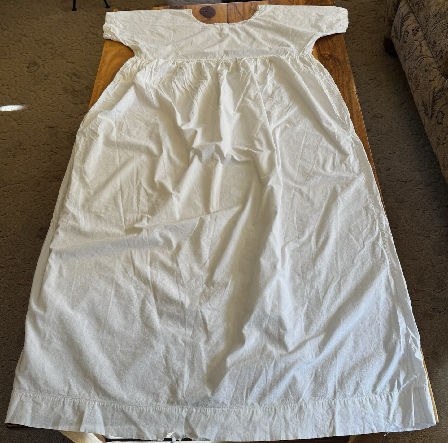 Reenactment Cotton White Night Gown Undergarment With Damage