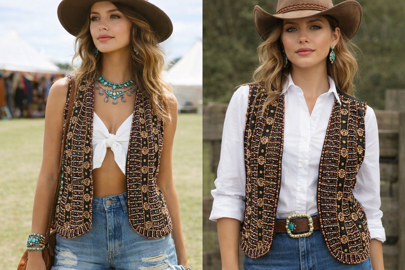 Vintage Beaded Silk Vest Womens Small Black Boho Festival India Embellished