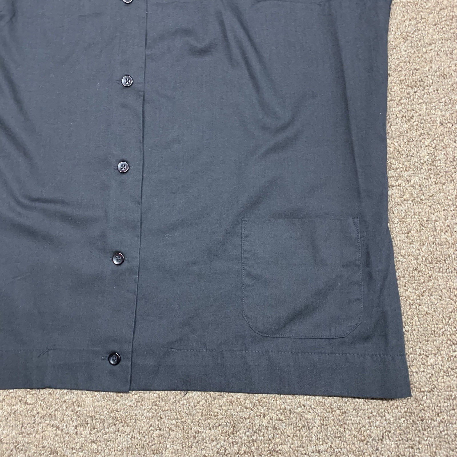 Vintage 1970s Black King Louie Bowling Shirt Size 46 Flying A Petroleum USA Made