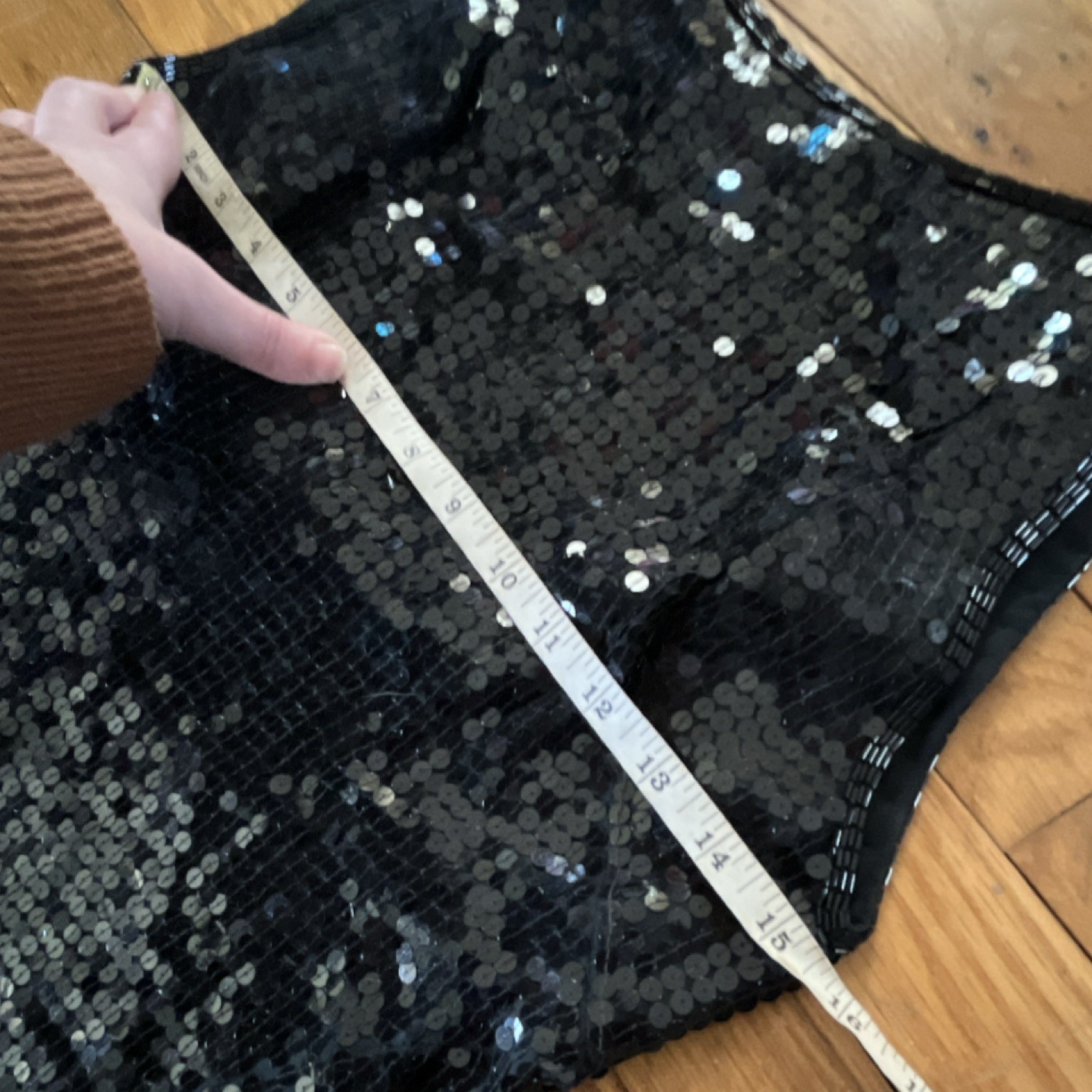 G LTD. New York Black Sequin 100% Silk Vintage Dress Medium 30″ Chest 34″ Waist