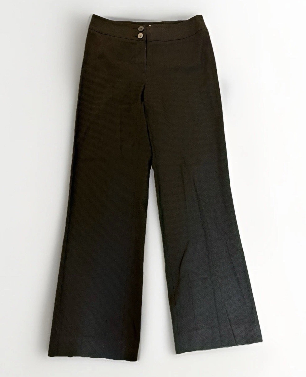 Vtg Armani Collezioni Italy Wide Leg Black Textured Trouser Pants Size 6 US EUC