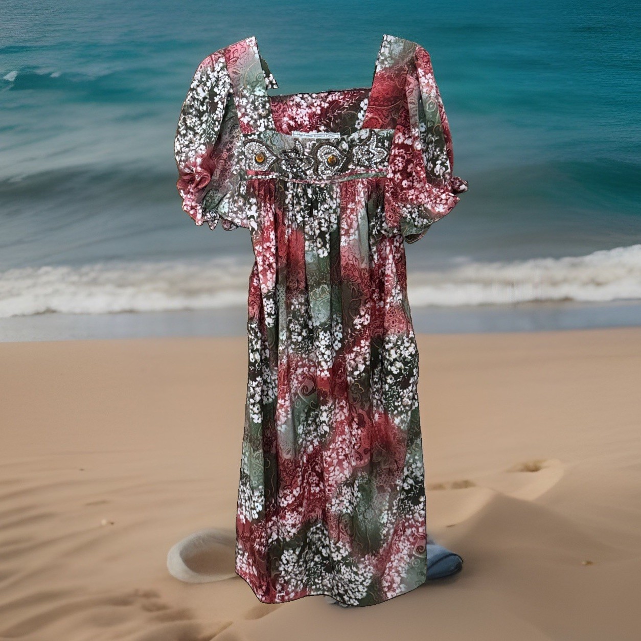 Muumuu Women’s Vintage Hawaiian Floral Maxi Sz M/L