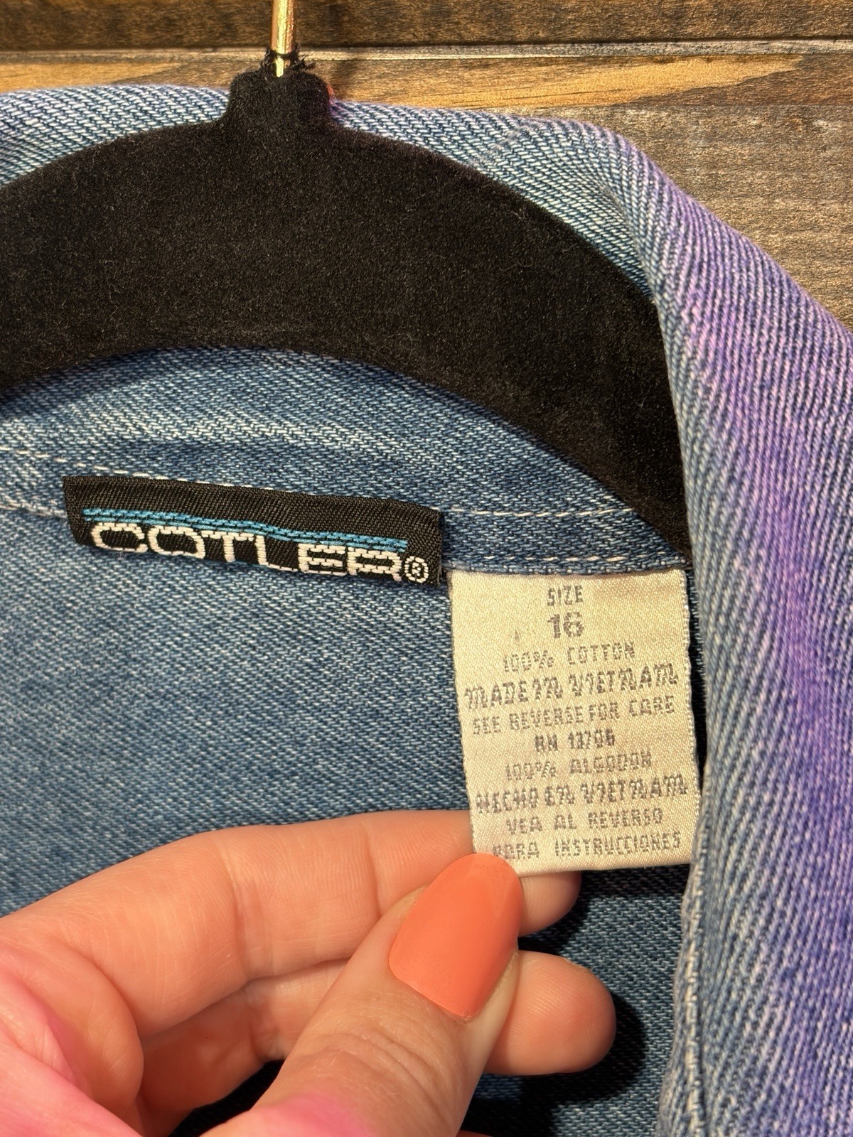 Vintage COTLER Denim Shacket Small Medium Wash Cotton Trucker Shirt Jacket