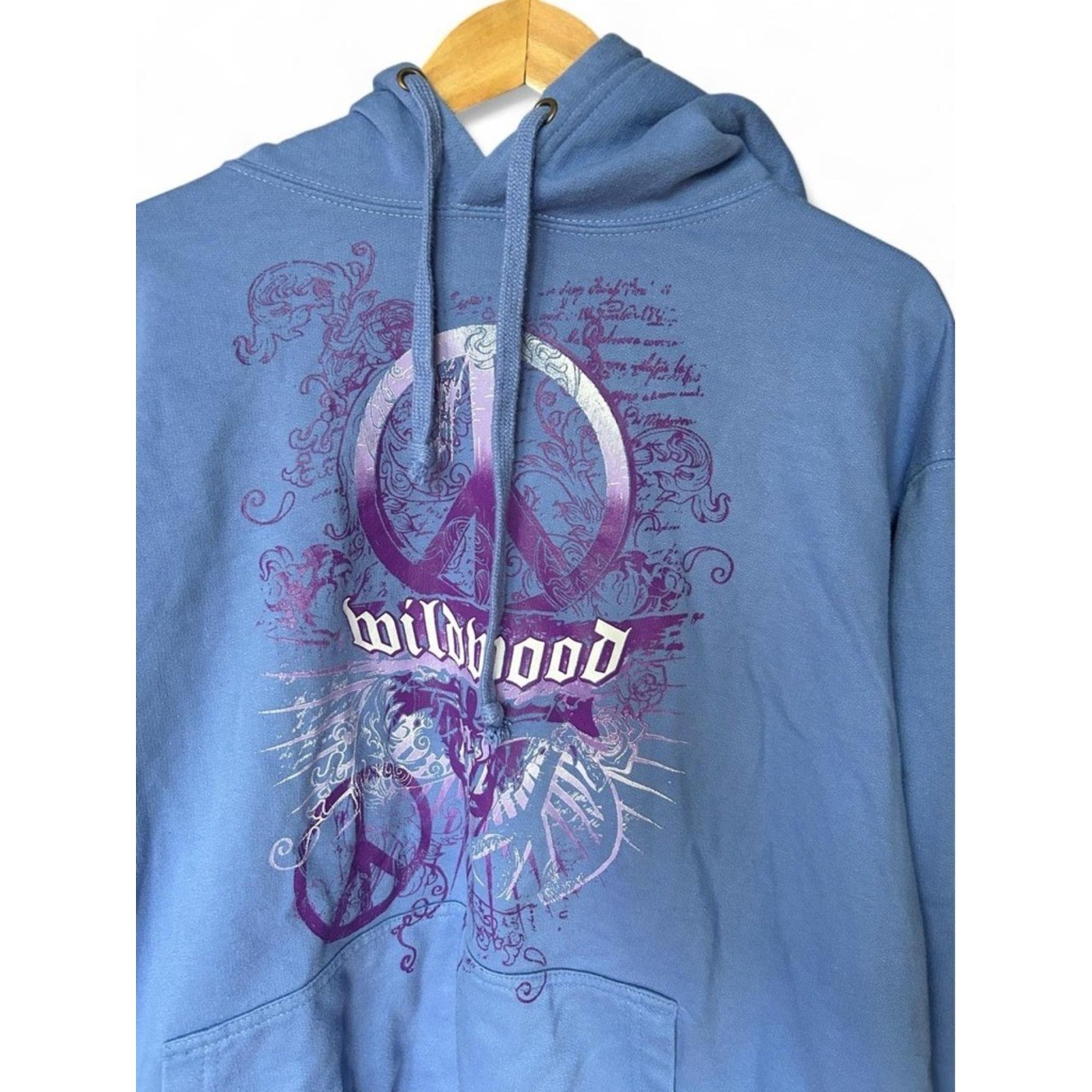 Vintage Filigree Scrollwork Oversized Wildwood NJ Sweater Relaxed Fit Baby Blue