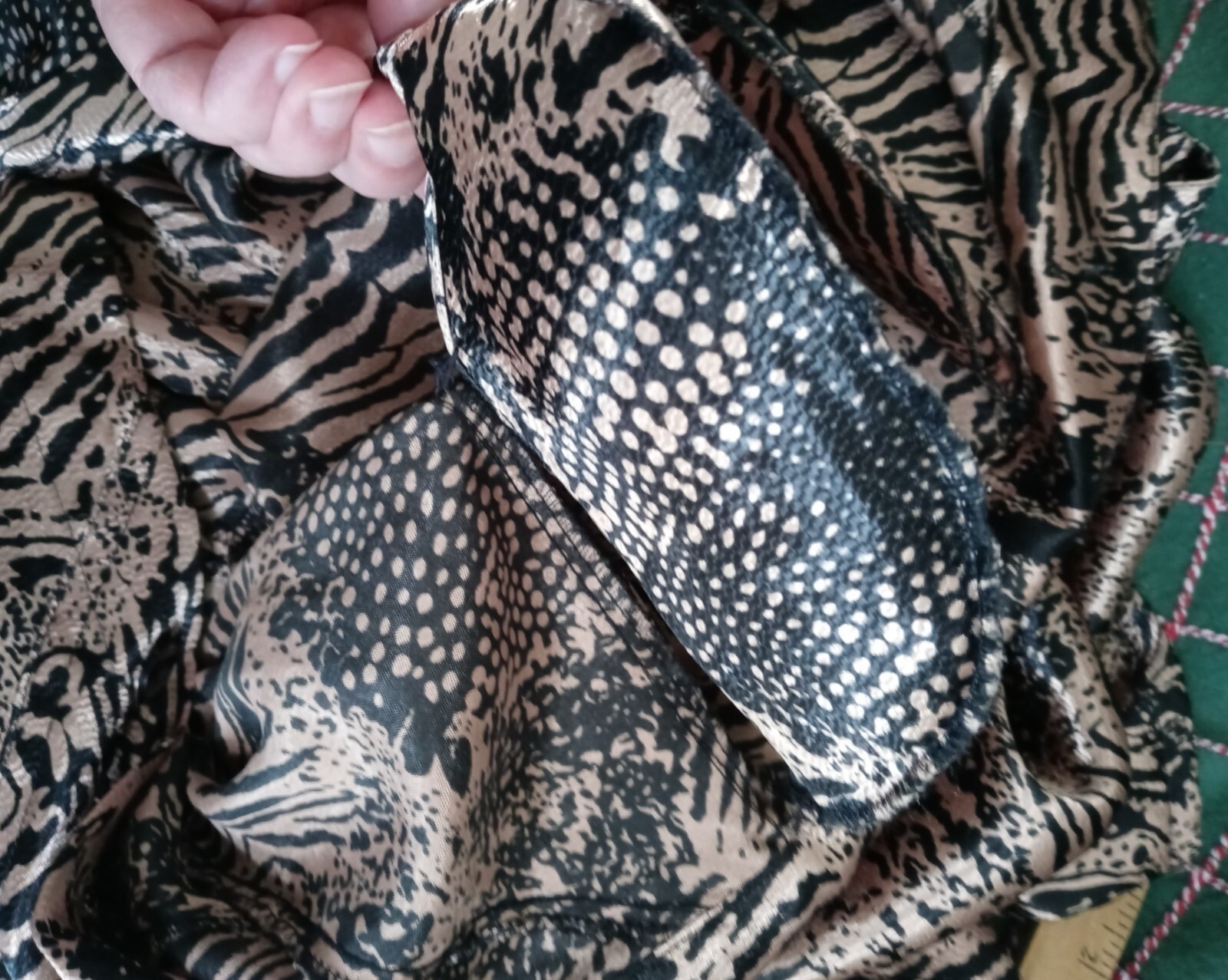 VTG Women S Shirt High Reg Collar Black Gold Animal Print Karen by Anette & Mika