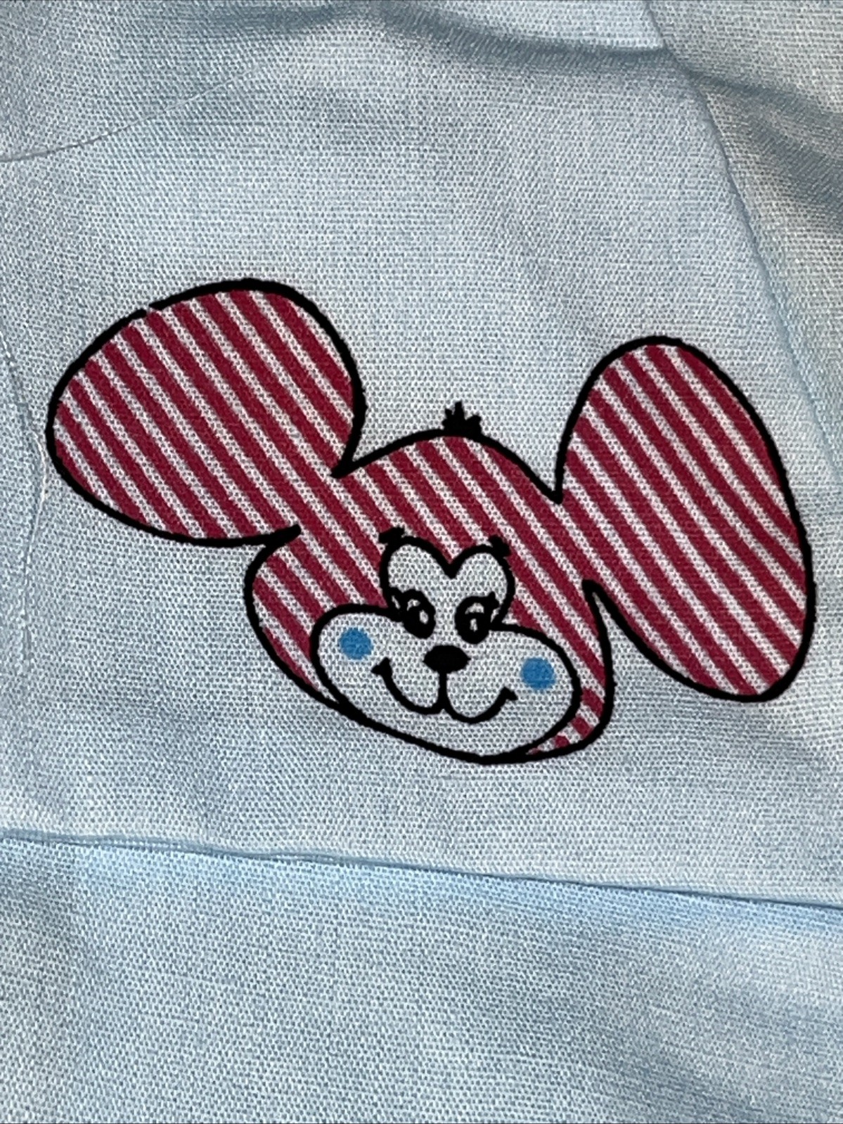 Vintage Springmaid Blue Smiling Monkey Mouse Sz16 Ladies Button Down Duster IOP
