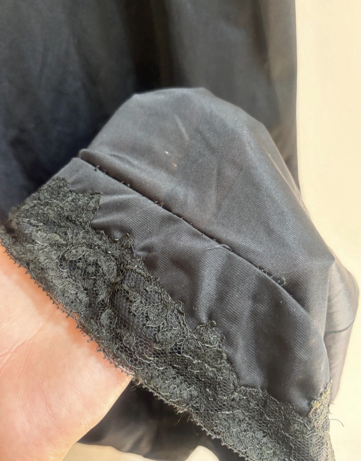 Schiaparelli Slimtite Vintage Mid Century Black Lace Slip Dress Nightie Intimate