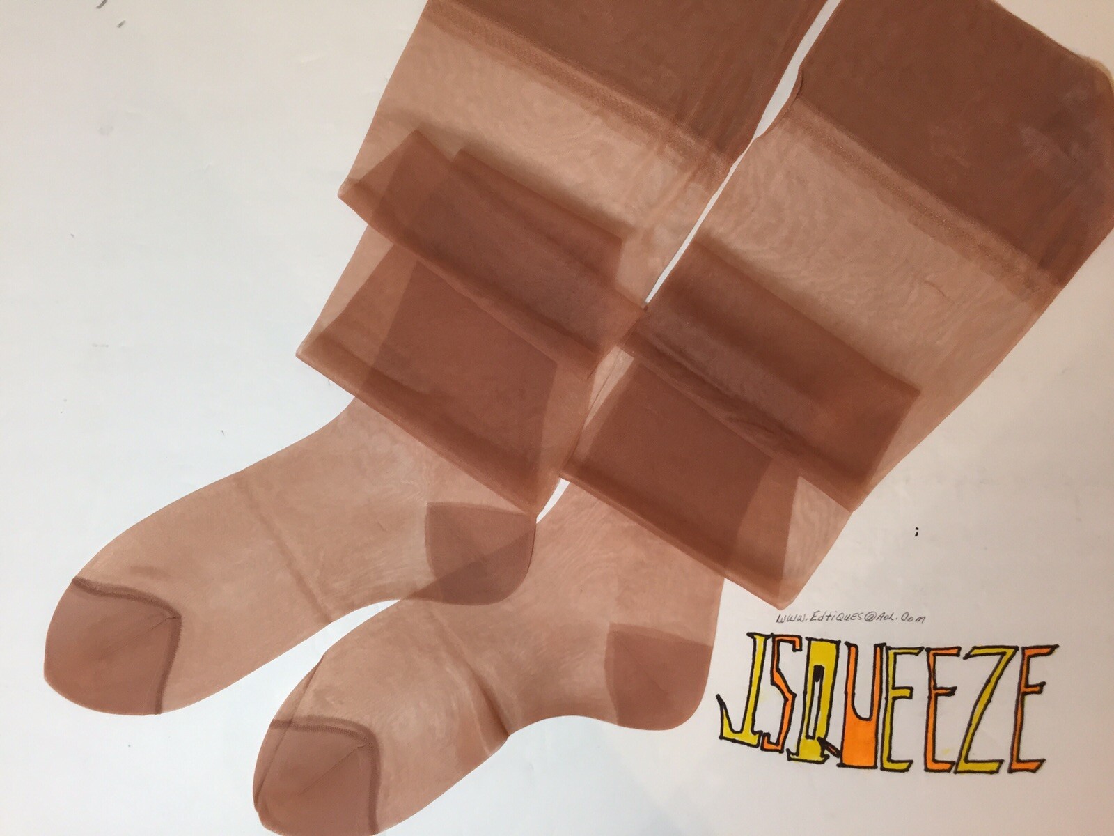 12 Pair 9×32 Beige Vintage Nylon Stockings 15 DEN. Flat Knit REINFORCED HEEL TOE