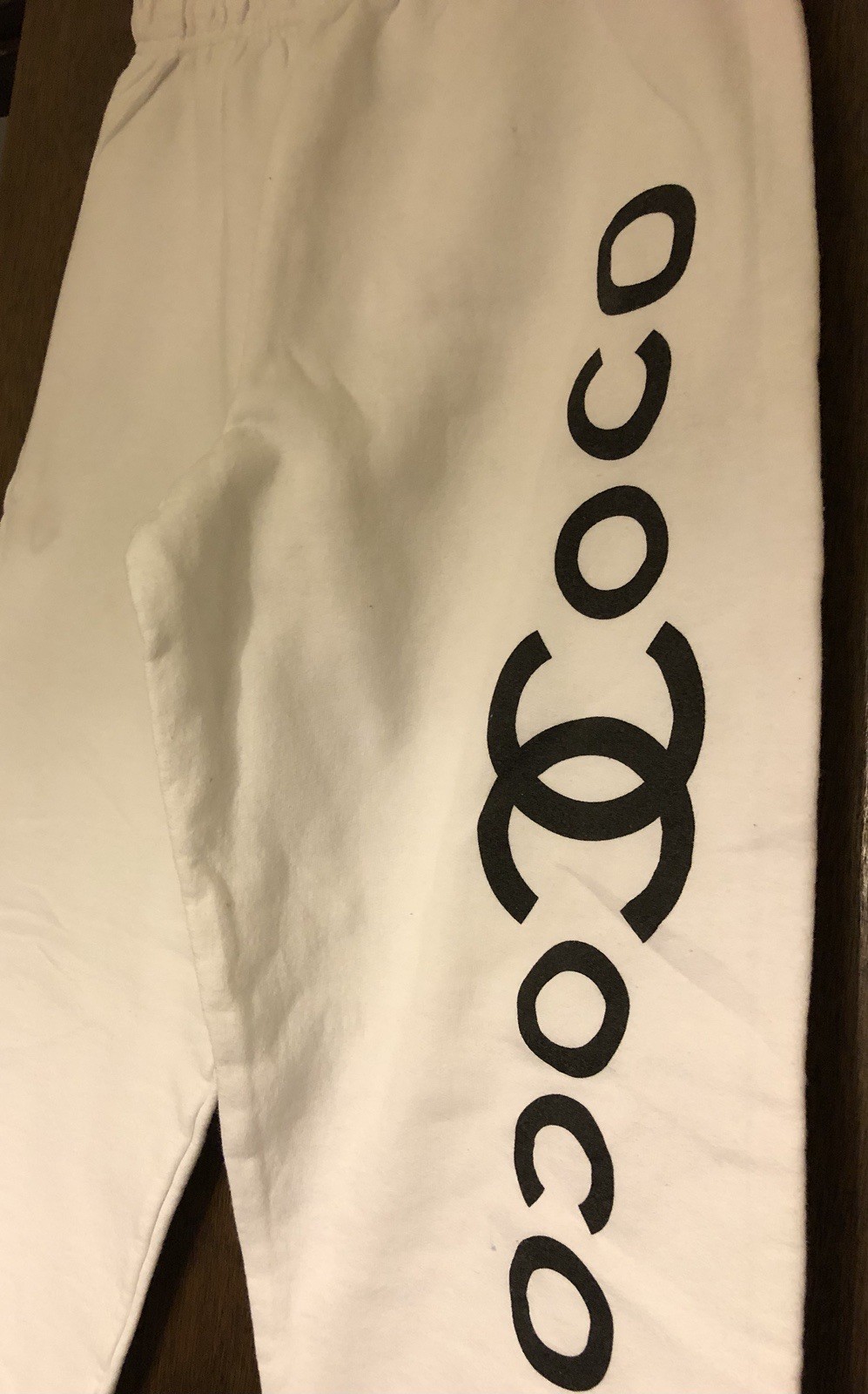 Women’s Size S White Cotton Polyester Sweatpants Coco Inseam 29 Elastic Waist 26