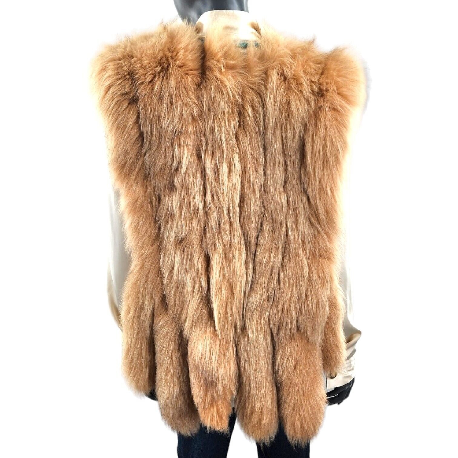 Jacques Saint Laurent Honey Blonde Fox Tail Vest 1980s Paris New York Vintage
