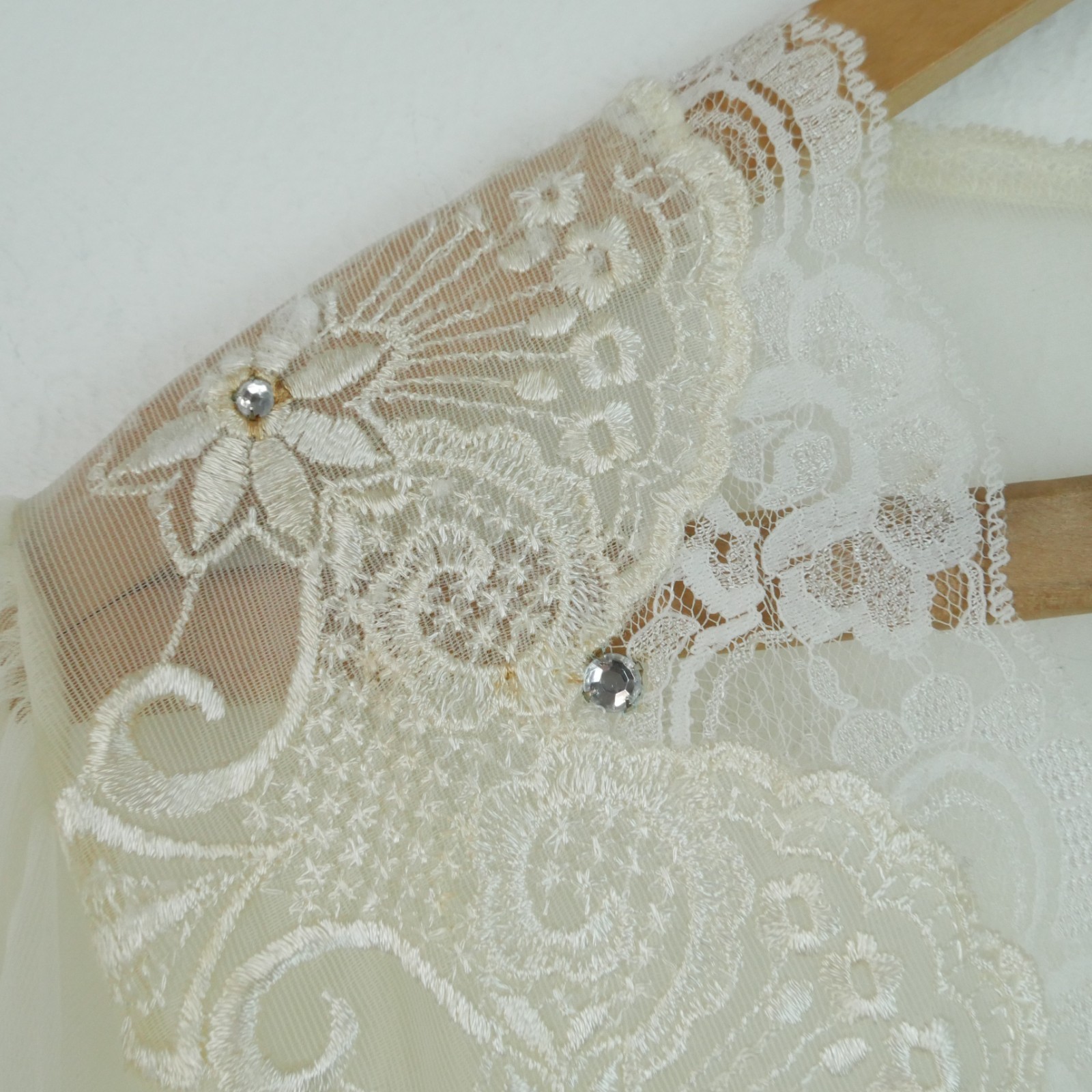Vintage Val Mode Peignoir Set Sheer Nylon Lace Medium Coquette Bridal Romantic