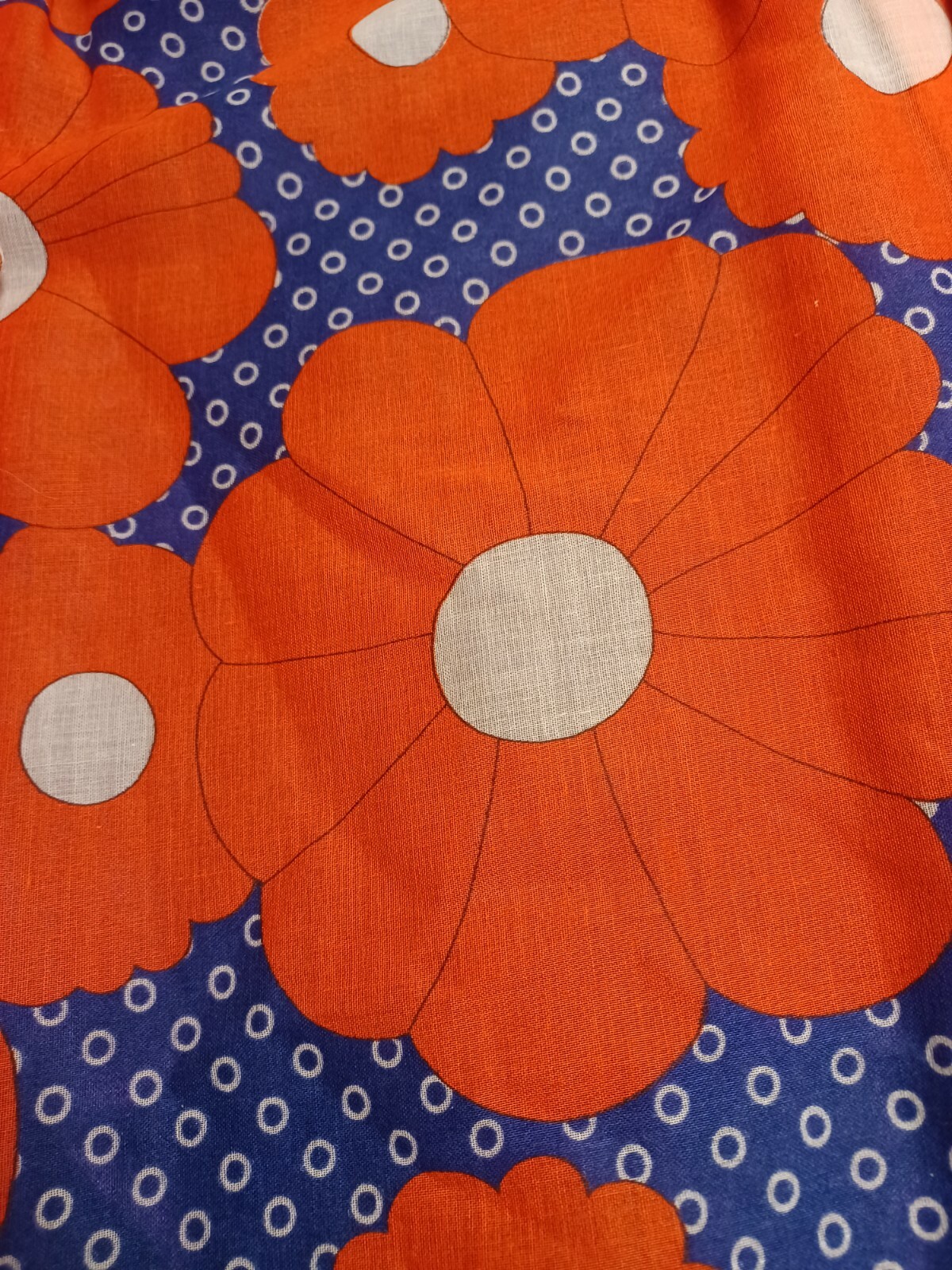 True Vtg Mid-century 1960s 1970s Maxi Flower Power Dress Mod MCM Go-Go Hippie 9