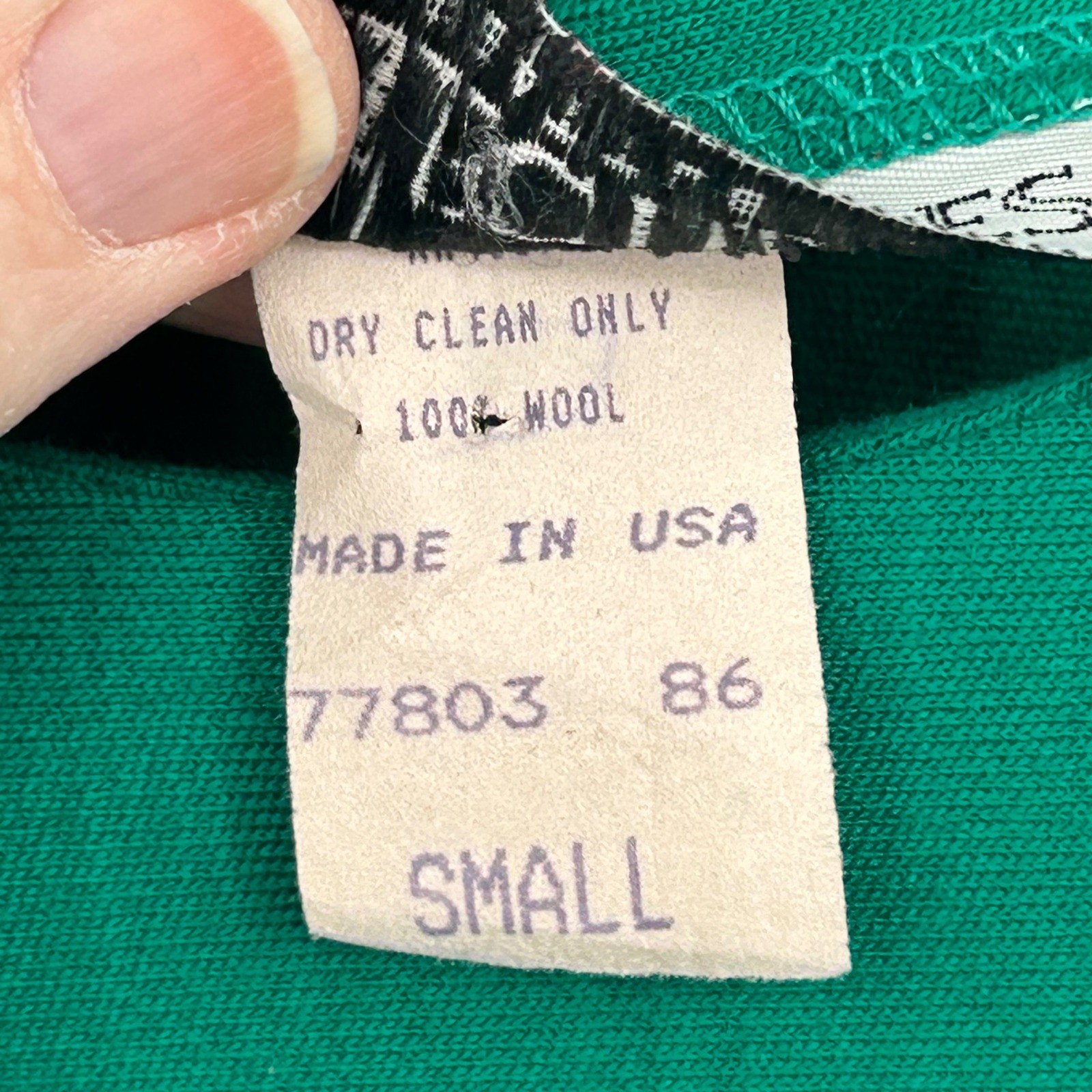 Womens Vintage 80s Wool Shift Dress S Green Gold Button Minimalist Collectibles