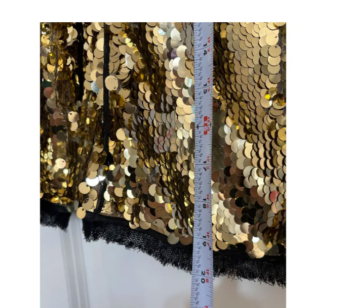 RARE 90s VTG D&G Dolce Gabbana Gold Sequin Jacket Black Trim Italy 40 COA Small