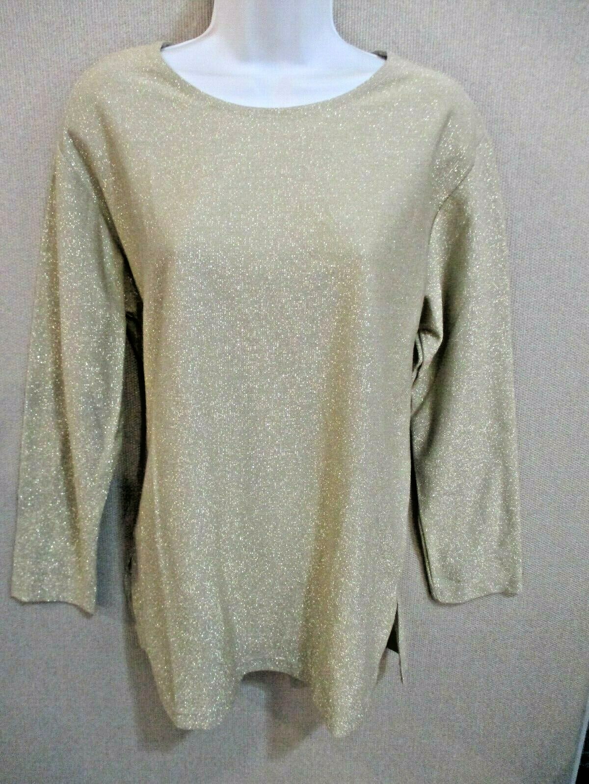 90’s Cervelle Sparkly Metallic Sweater Size Small Made in USA Light Gold