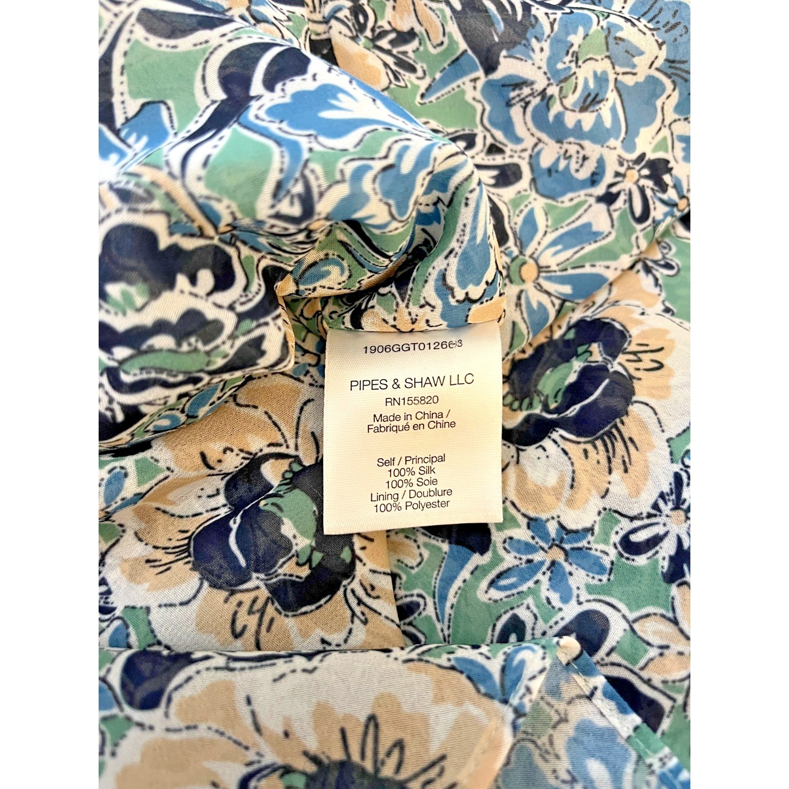 VERONICA BEARD Maggie Blue Floral 100% Silk Wrap Dress Ruched Boho Romantic