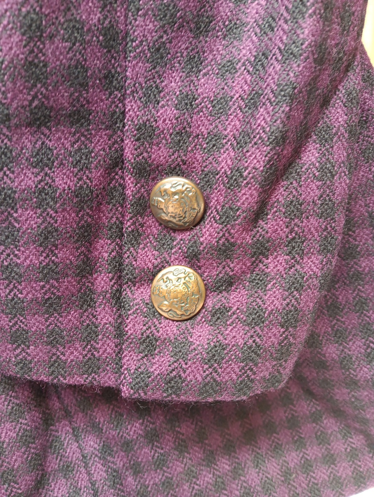 Kasper For ASL Vintage 80s Women’s Wool Gingham Blazer Jacket Size 12 Large L