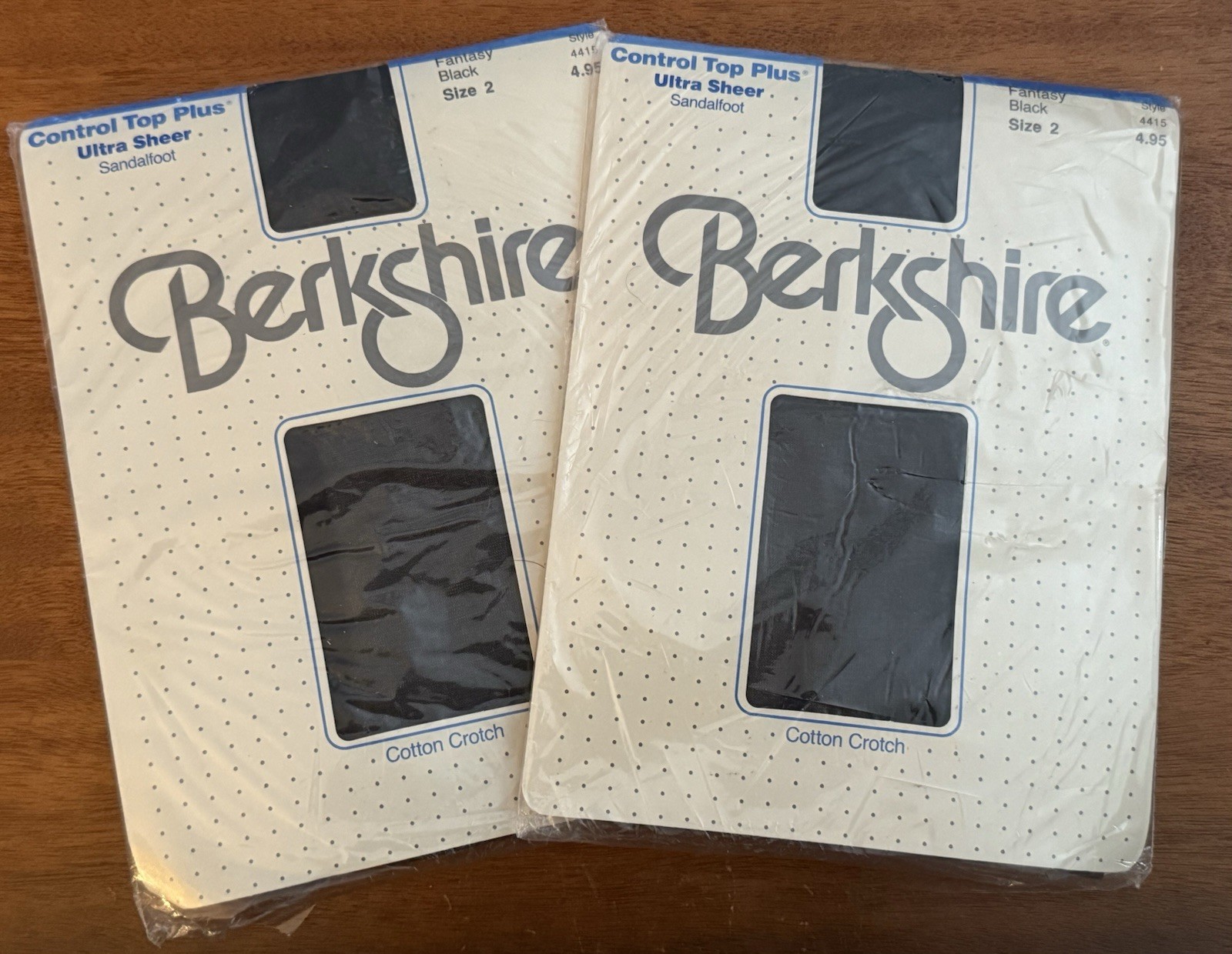 Vintage 80s Berkshire Fantasy Black Control Top ULTRA Sheer Pantyhose Size 2 NEW