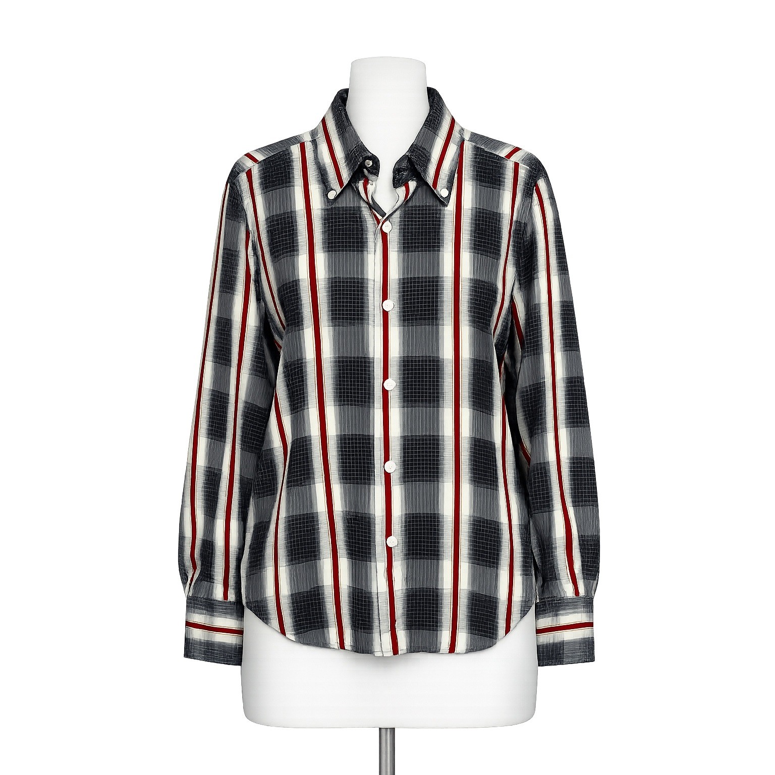 VTG Givenchy Chesa Shirt 6 Plaid Striped Button Down 80s Designer Hong Kong