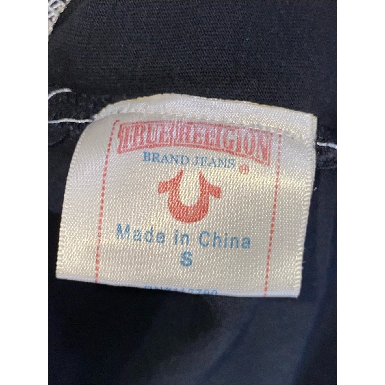 Vintage Y2K True Religion Graphic Tee Black Contrast Stitch Baby Top