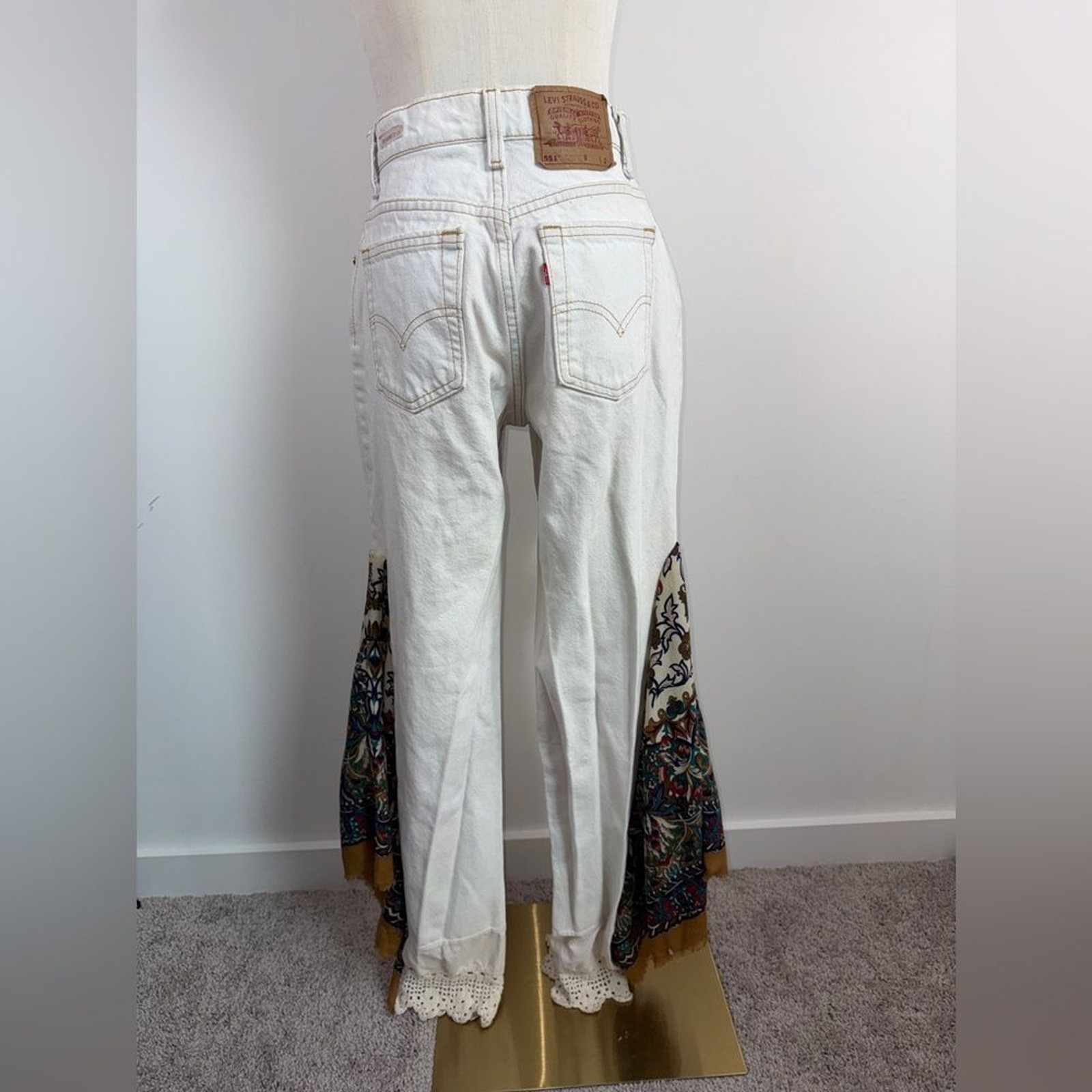 VINTAGE MORGAN FACTORY LEVI’S 551 upcycled custom JEANS 6
