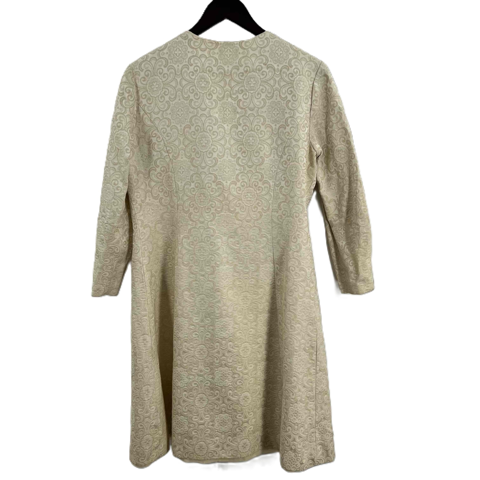 Vintage Cream Brocade Midi Evening Overcoat Womens Med / Large (estimated)