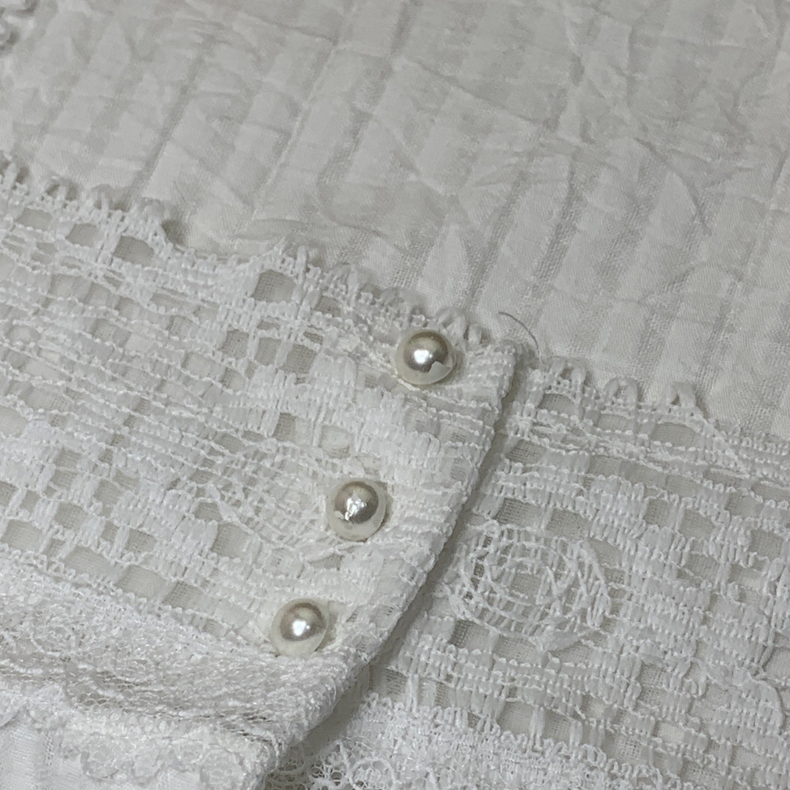 Vintage Willow Creek White Lace Dress Gown Robe Large Cottagecore Prairie Ruffle