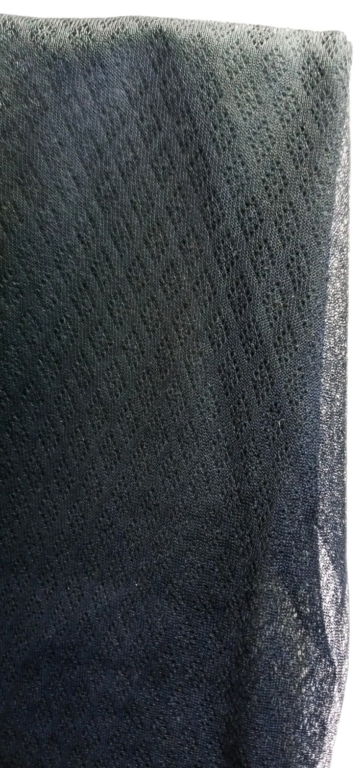 Regal Vtg 10.5 in Long Black Sheer Knit No Seam Stockings MCM Diamond Pattern
