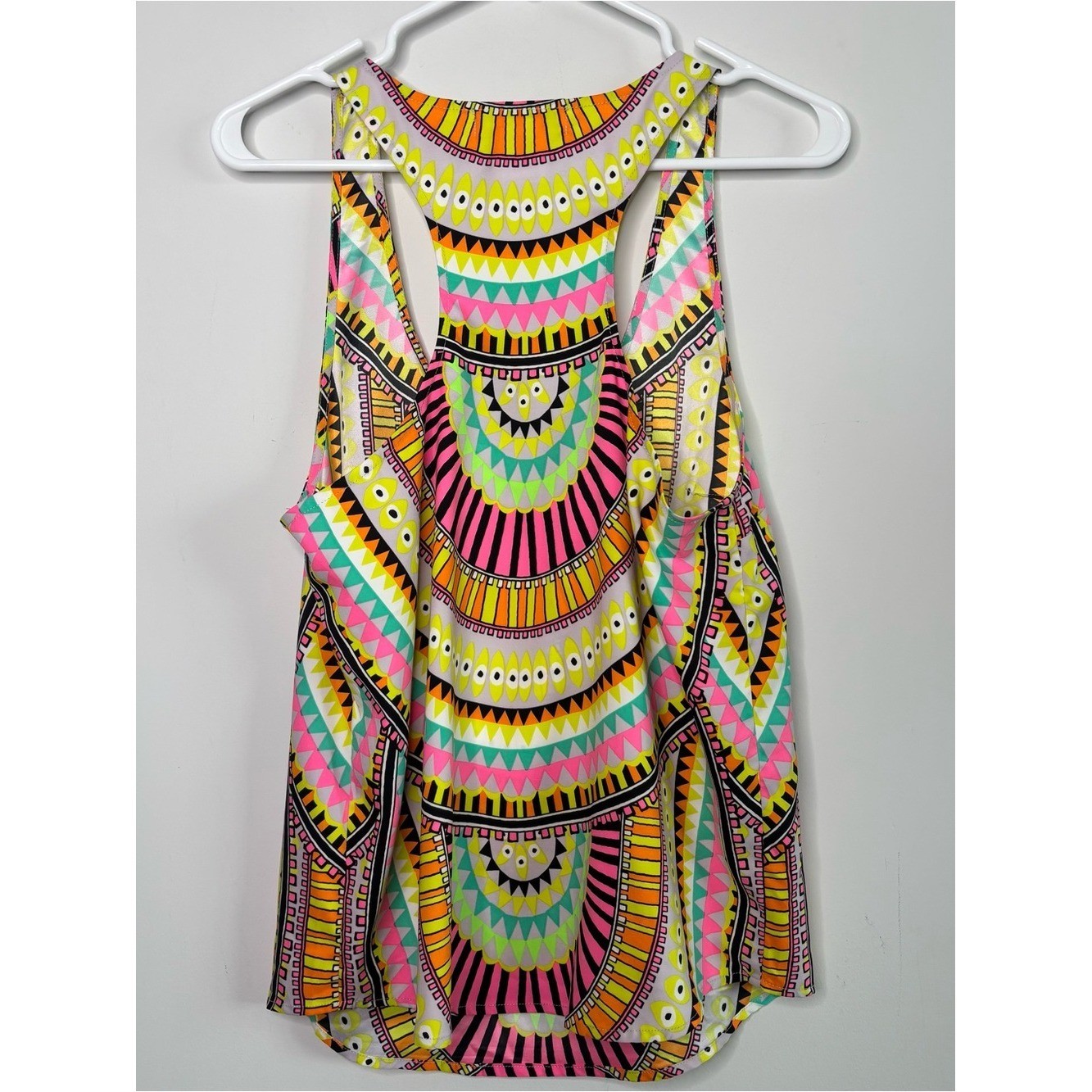 Mara Hoffman Vintage Neon Geometric Tank Top Small Bohemian Festival Coachella