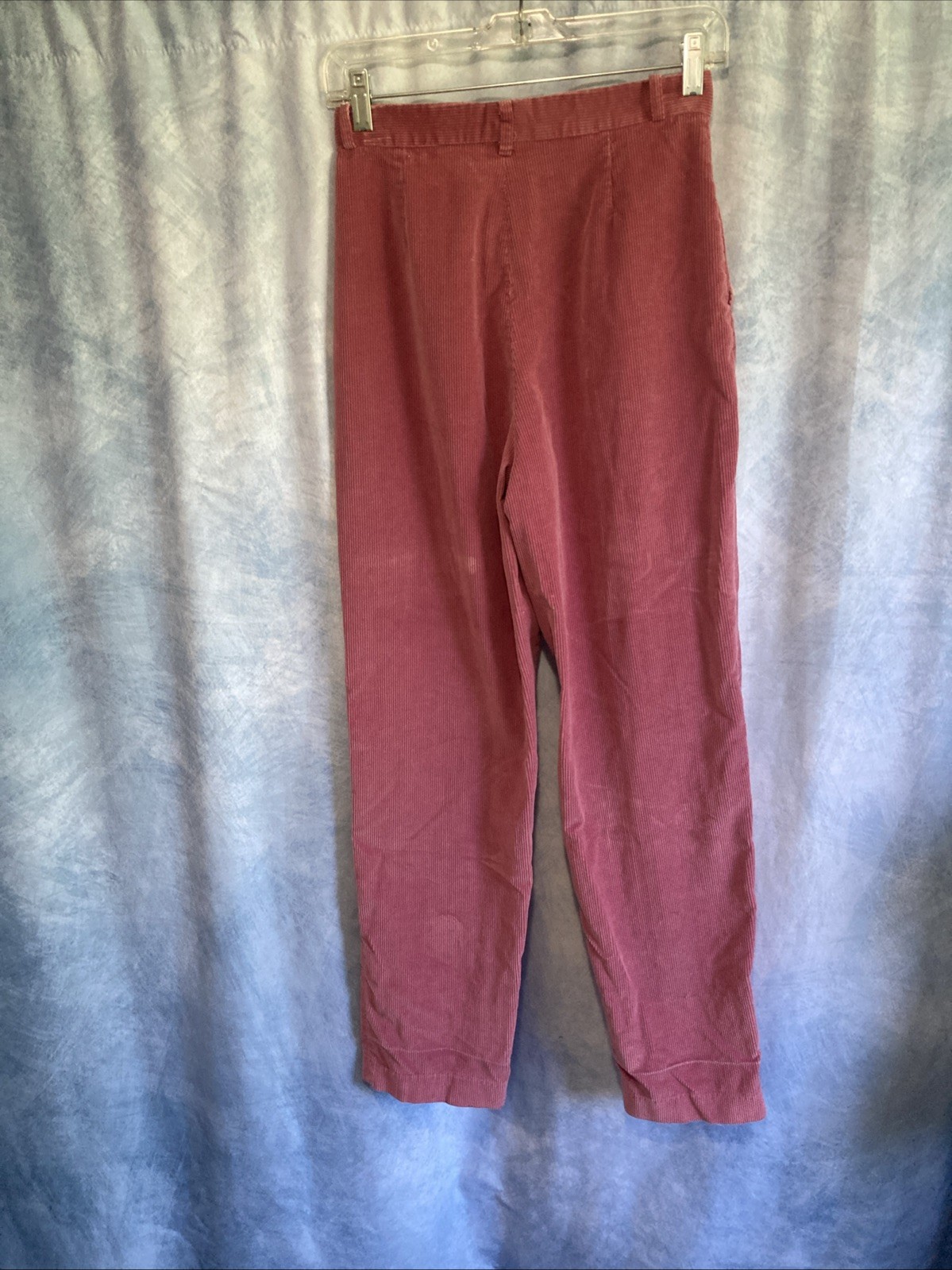 Vtg 80s Palmettos Pink Mauve Corduroy Pants Pleated Mom Trousers High Waist XS