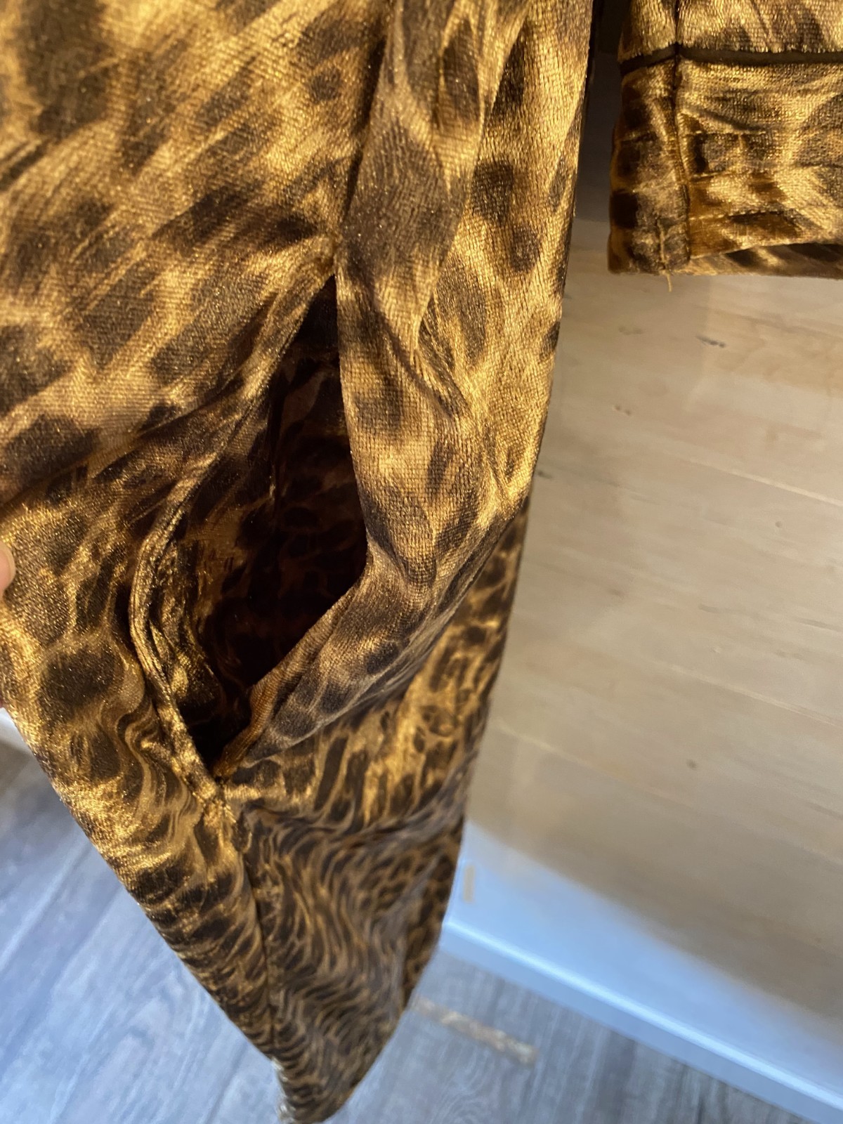 Vtg Secret Treasures Cheetah Long 3x Housecoat Nightgown MooMoo Muumuu Pocket