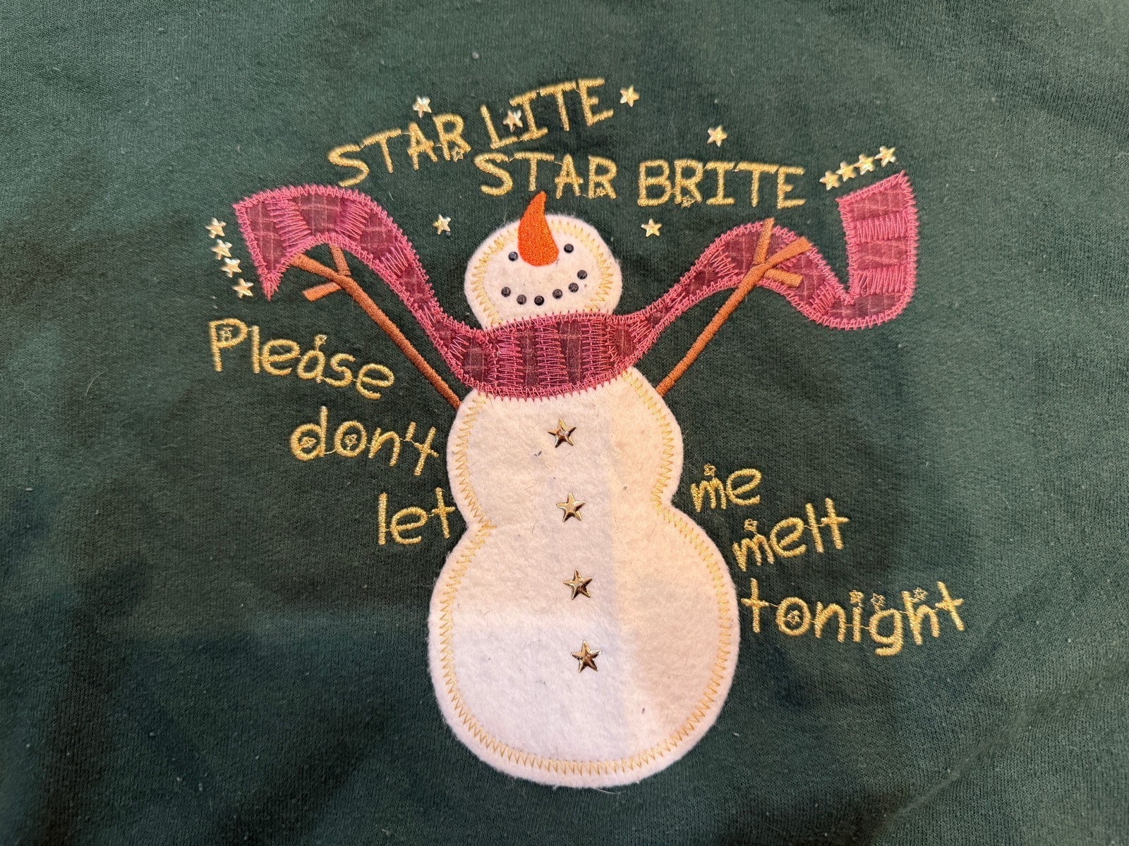 Vintage MC Sportswear Green Snowman Holiday Crewneck Sweatshirt Adult XL Unisex