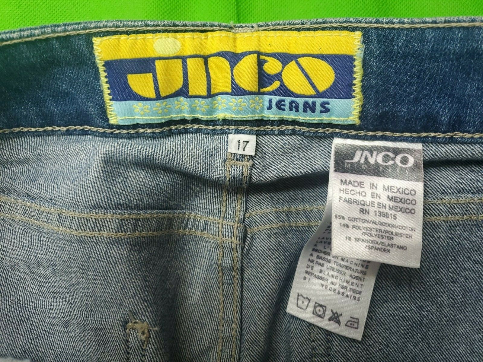 Vintage 90s Jnco Chimes women’s bellbottom blue jeans size 17 34W 31L